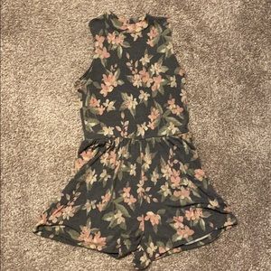 Navy/denim-like color floral romper